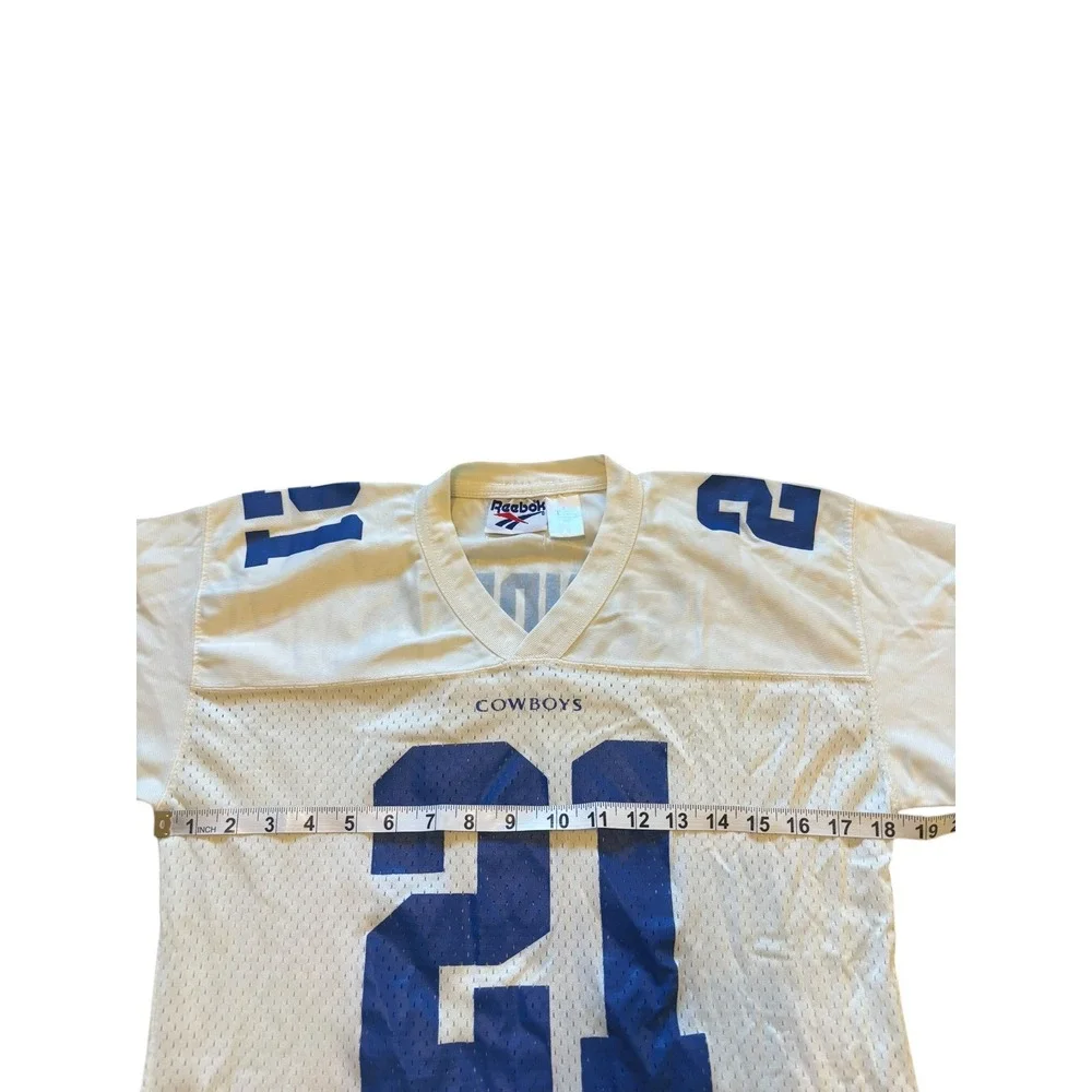 Mens Reebok Dallas Cowboys Deion Sanders 21‎ Football Jersey Size Small Vintage - Picture 11 of 12
